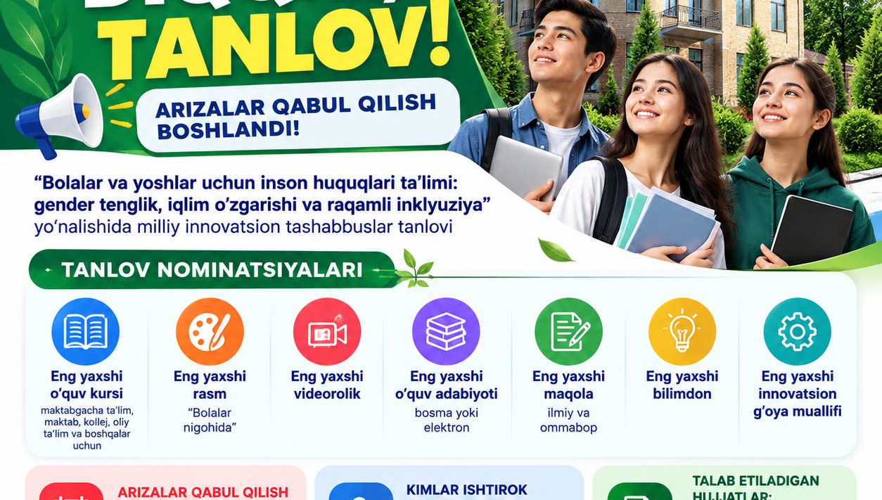 DIQQAT, TANLOV! ARIZALAR QABUL QILISH BOSHLANDI!