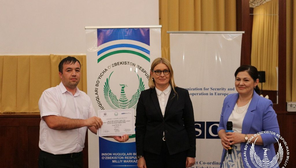 Penitensiar muassasalar xodimlari uchun trening ishtirokchilariga sertifikatlar topshirildi