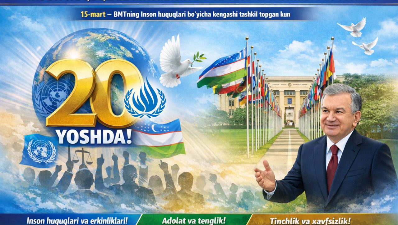 INSON HUQUQLARI HIMOYASIGA MAS’UL GLOBAL TASHKILOT 20  YOSHDA!