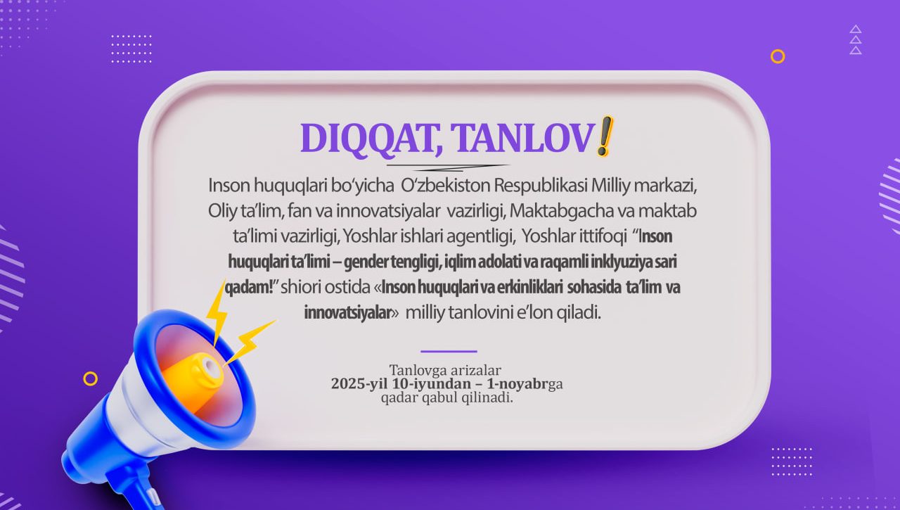 Eslatib o‘tamiz!