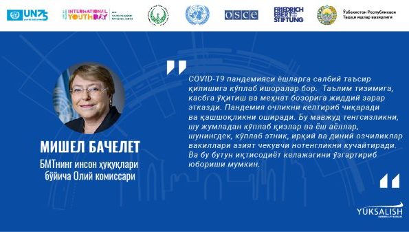 Mishel Bachelet: Yoshlar kelajakka katta havas bilan qaramoqda