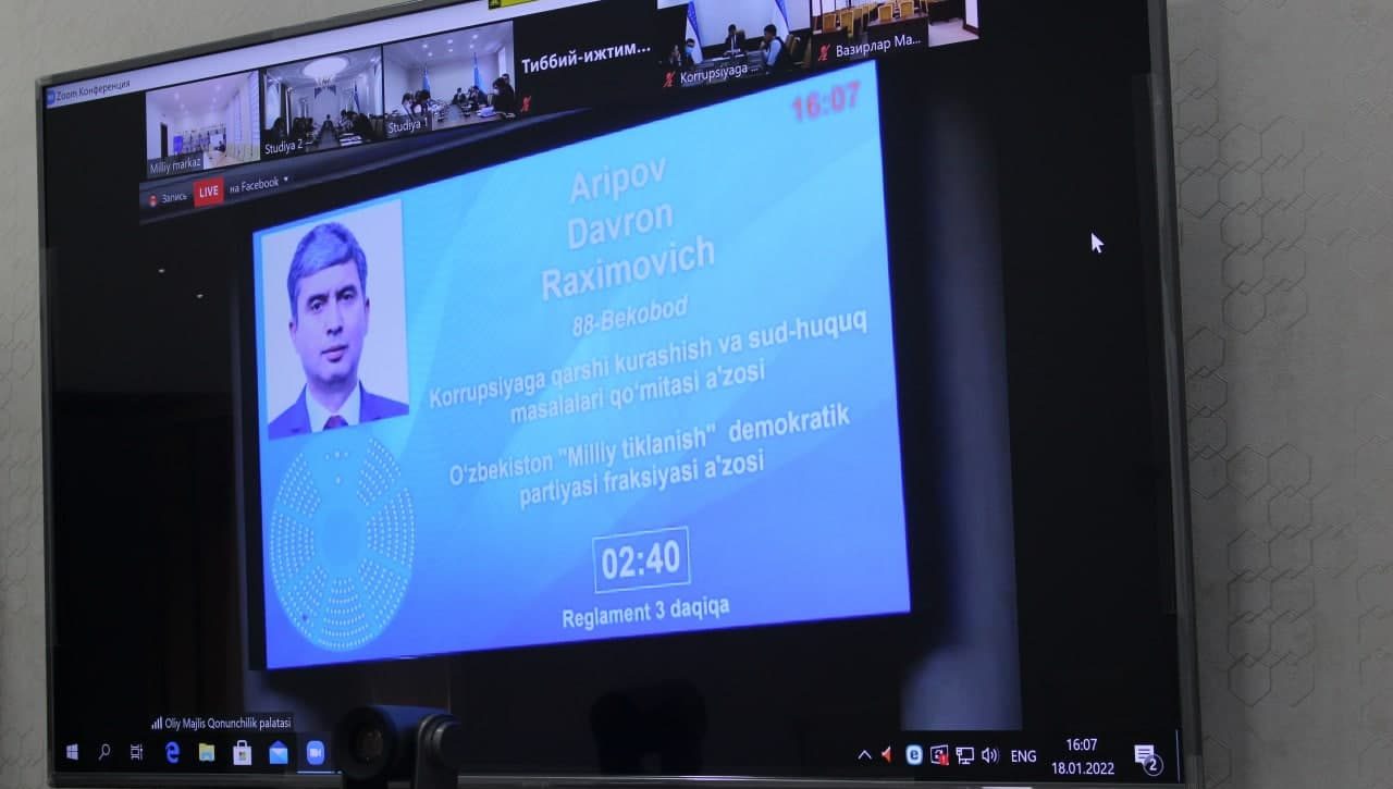 “O‘zbekiston Respublikasining Fuqarolik kodeksiga qiynoqqa solishdan jabrlanganlarga yetkazilgan zararni qoplash tartibini takomillashtirishga qaratilgan qo‘shimchalar kiritish to‘g‘risida”gi qonun loyihasi muhokama qilinmoqda.