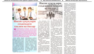 Inson huquqlari sohasidagi ta’lim va yoshlar