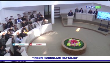 “Inson huquqlari haftaligi" doirasida Jizzax davlat pedagogika universitetida Jizzax viloyati sudlari sudyalarining yoshlar bilan uchrashuvi bo‘lib o‘tdi