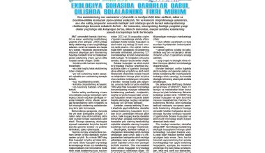 Ekologiya sohasida qarorlar qabul qilishda bolalarning fikri muhim
